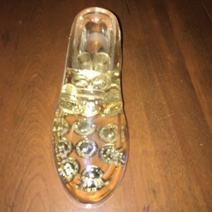 SALE MCM LUCITE SHOE Vintage Paperweight ‘ Lucky Penny ‘ Tabletop Desk Object